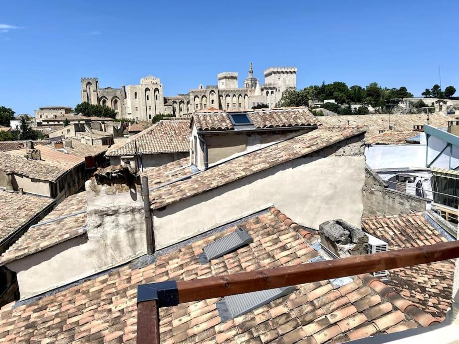 Le Toit D'Avignon - Intra-Muros - Terrasse Vue Palais Des Papes - Ideal Festival - Climatisation - Wifi Eksteriør billede